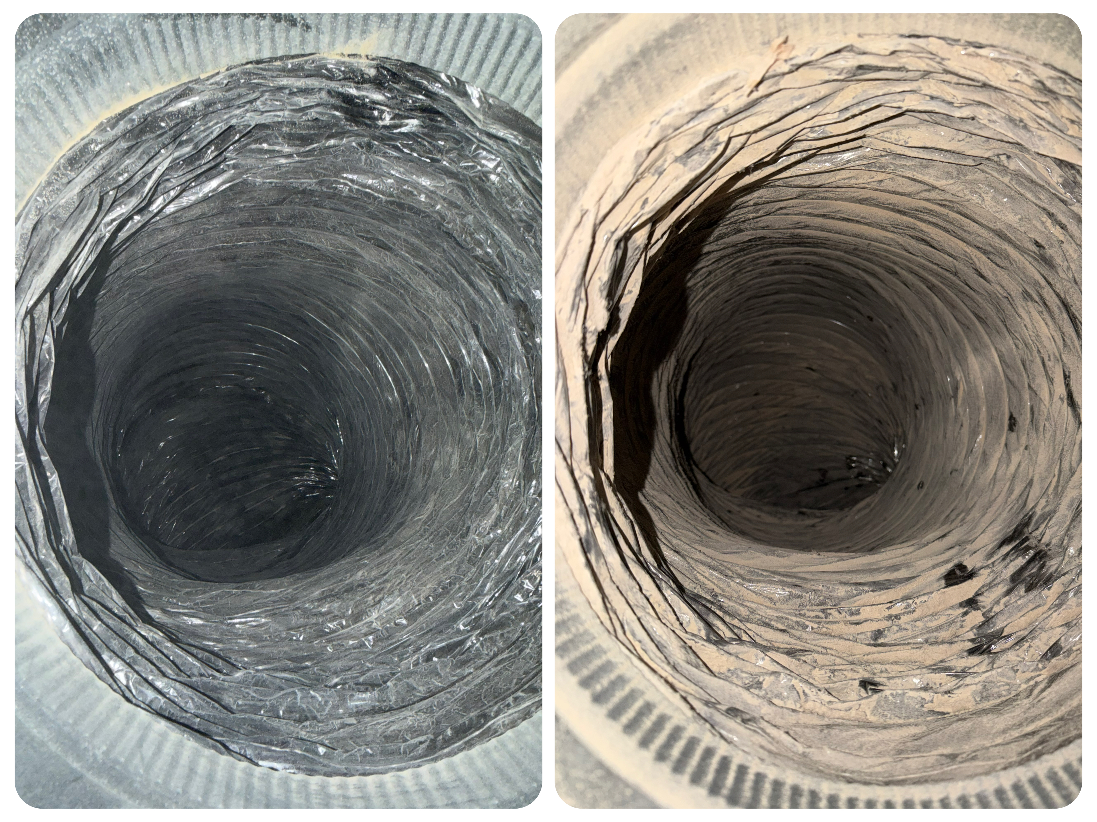 Air duct cleaning service in progress